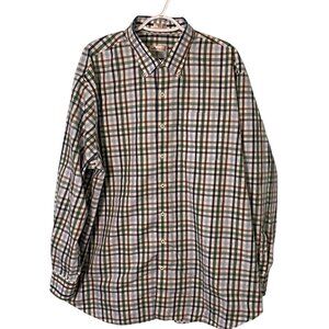 Peter Millar Men's XXL 100% Cotton Long Sleeve Button Down Shirt Check‎ Preppy